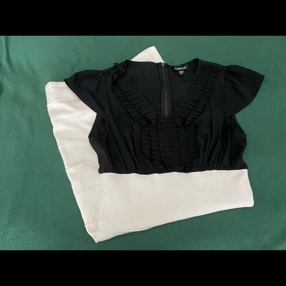 Bebe Black and White Dress